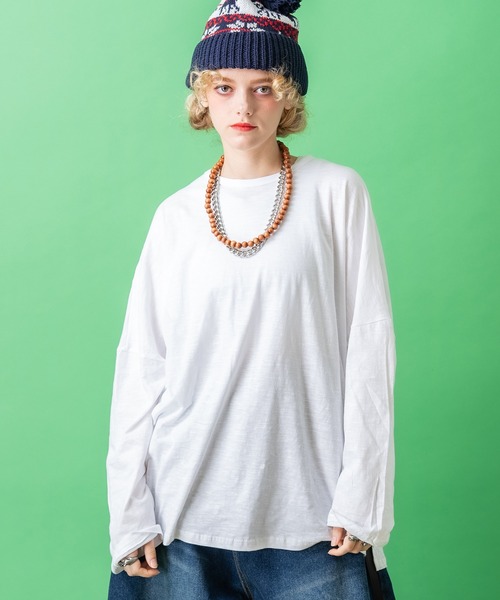 a.p.o.v.（エーピーオービー）の「a.p.o.v. オーバーサイズウォッシュスラブカットソー（Tシャツ/カットソー・メンズ・ホワイト/ブラック/グレー/イエロー/ピンク/カーキ/オレンジ/アイボリー/ターコイズブルー/ブルー/レッド/マスタード・ONESIZE）」の2枚目の写真