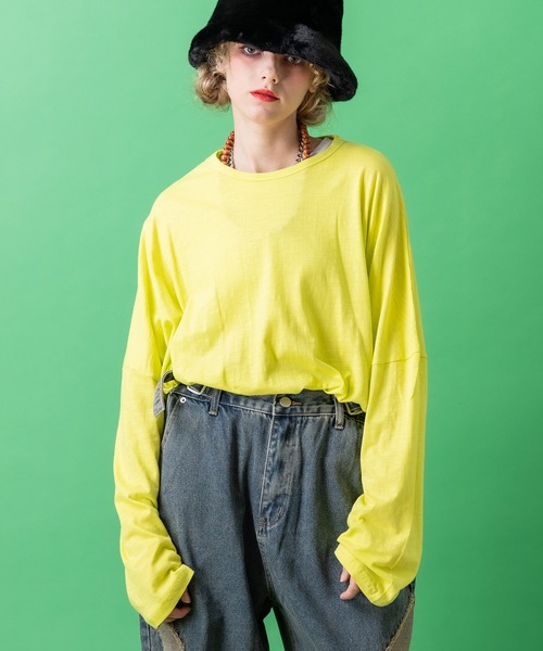 a.p.o.v.（エーピーオービー）の「a.p.o.v. オーバーサイズウォッシュスラブカットソー（Tシャツ/カットソー・メンズ・ホワイト/ブラック/グレー/イエロー/ピンク/カーキ/オレンジ/アイボリー/ターコイズブルー/ブルー/レッド/マスタード・ONESIZE）」の8枚目の写真