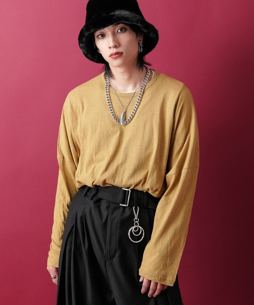 a.p.o.v.（エーピーオービー）の「a.p.o.v. オーバーサイズウォッシュスラブカットソー（Tシャツ/カットソー・メンズ・ホワイト/ブラック/グレー/イエロー/ピンク/カーキ/オレンジ/アイボリー/ターコイズブルー/ブルー/レッド/マスタード・ONESIZE）」の9枚目の写真