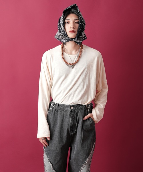 a.p.o.v.（エーピーオービー）の「a.p.o.v. オーバーサイズウォッシュスラブカットソー（Tシャツ/カットソー・メンズ・ホワイト/ブラック/グレー/イエロー/ピンク/カーキ/オレンジ/アイボリー/ターコイズブルー/ブルー/レッド/マスタード・ONESIZE）」の18枚目の写真