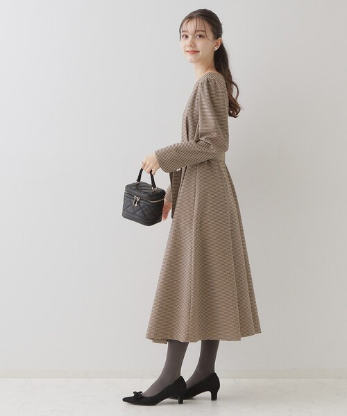 couture brooch(クチュールブローチ)の「◆【レディを高める】千鳥チェック柄令嬢ワンピース(ワンピース・レディース・ブルー系その他3/ブラウン系その他2・38/40/36/42)」の19枚目の写真