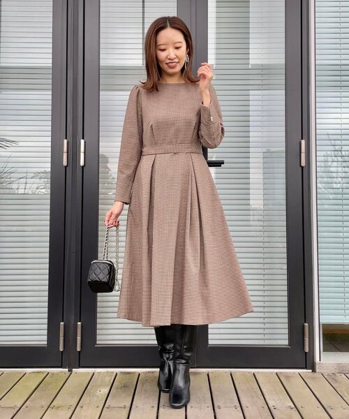 セール】【レディを高める】千鳥チェック柄令嬢ワンピース（ワンピース