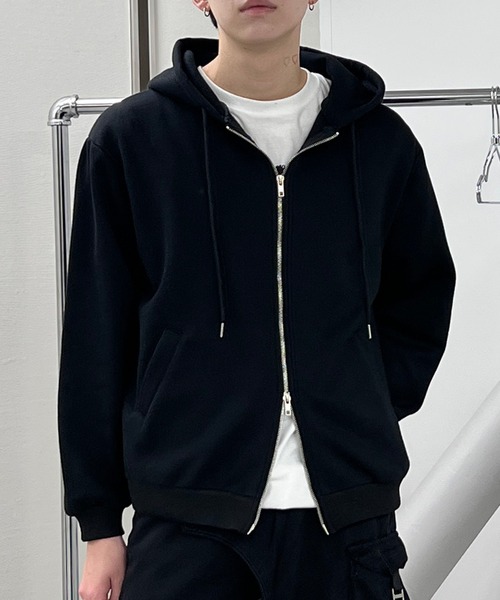 Figments（フィグメンツ）の「裏起毛ダブルZIPビッグパーカー（パーカー・レディース・ブラック/グレー・LARGE/X-LARGE）」の17枚目の写真