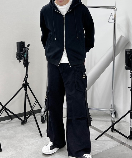 Figments（フィグメンツ）の「裏起毛ダブルZIPビッグパーカー（パーカー・レディース・ブラック/グレー・LARGE/X-LARGE）」の18枚目の写真