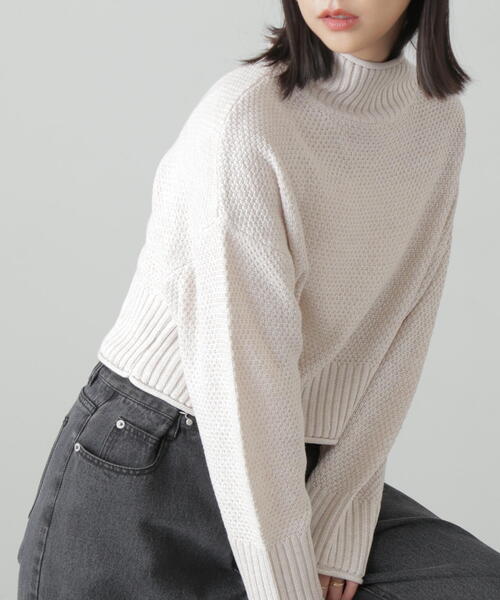 FREE'S MART（フリーズマート）の「鹿の子編みハイネックニット（ニット/セーター・レディース・ブルー系その他/イエロー/ホワイト/グレー・FREE）」の6枚目の写真