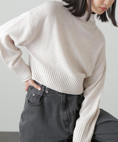 FREE'S MART（フリーズマート）の「鹿の子編みハイネックニット（ニット/セーター・レディース・ブルー系その他/イエロー/ホワイト/グレー・FREE）」の7枚目の写真