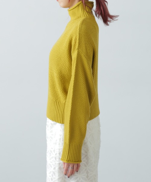 FREE'S MART（フリーズマート）の「鹿の子編みハイネックニット（ニット/セーター・レディース・ブルー系その他/イエロー/ホワイト/グレー・FREE）」の12枚目の写真