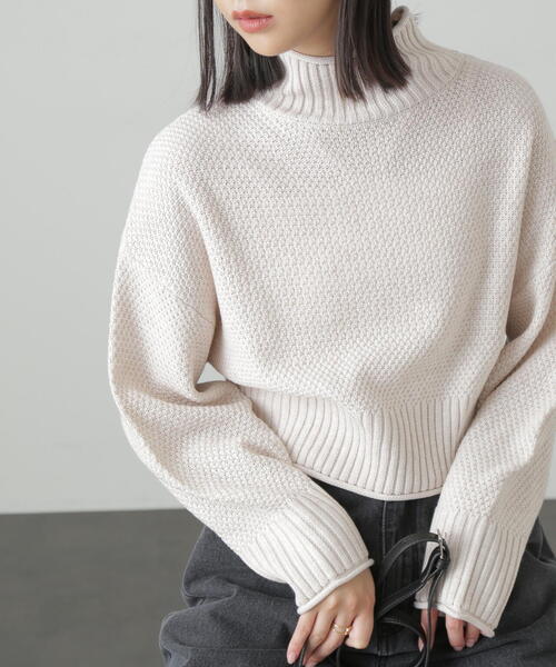 FREE'S MART（フリーズマート）の「鹿の子編みハイネックニット（ニット/セーター・レディース・ブルー系その他/イエロー/ホワイト/グレー・FREE）」の10枚目の写真