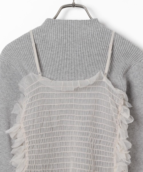 Heather（ヘザー）の「フリルキャミ/ニット2P　283920（ニット/セーター・レディース・グレー/アイボリー/ブラック・FREE）」の13枚目の写真