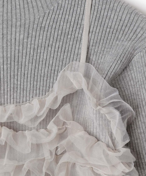 Heather（ヘザー）の「フリルキャミ/ニット2P　283920（ニット/セーター・レディース・グレー/アイボリー/ブラック・FREE）」の15枚目の写真