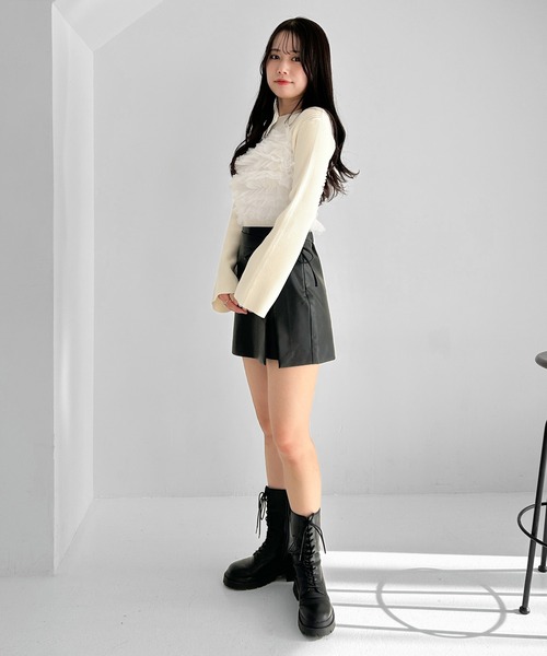 Heather（ヘザー）の「フリルキャミ/ニット2P　283920（ニット/セーター・レディース・グレー/アイボリー/ブラック・FREE）」の20枚目の写真