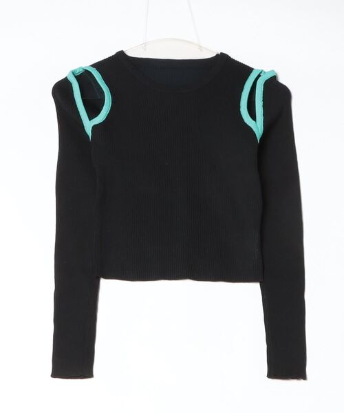 Per sist ence(パーシエンス)の「配色ショルダースリットリブニットカットソー(Tシャツ/カットソー・レディース・ベージュ/ブルー/ブラウン/ホワイト/ブラック・FREE)」の13枚目の写真