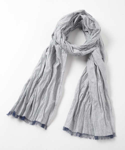 MEN'S BIGI（メンズビギ）の「ストライプワッシャー加工ストール（ストール/ショール・メンズ・ネイビー/ベージュ/グリーン・FREE）」の3枚目の写真