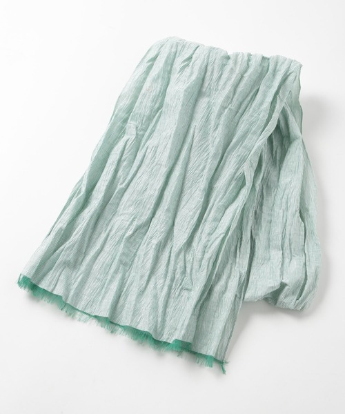 MEN'S BIGI（メンズビギ）の「ストライプワッシャー加工ストール（ストール/ショール・メンズ・ネイビー/ベージュ/グリーン・FREE）」の8枚目の写真