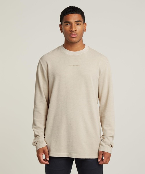 G-STAR(ジースター)の「OVERDYED TWEETER/オーバーダイロングスリーブピケTシャツ(Tシャツ/カットソー・メンズ・ベージュ系その他・LARGE/MEDIUM/SMALL/X-LARGE/X-SMALL)」の1枚目の写真