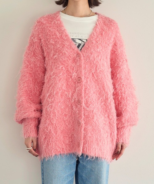 meilmada（メイルマダ）の「モヘアライクVネックカーディガン（カーディガン/ボレロ・レディース・グリーン/ピンク/グレイッシュベージュ・FREE）」の20枚目の写真