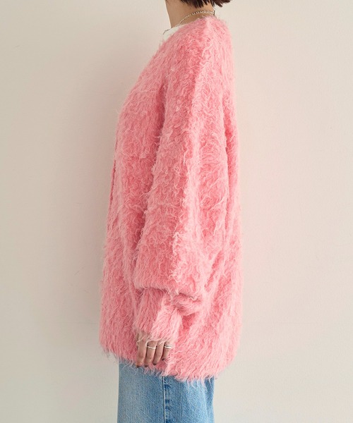 meilmada（メイルマダ）の「モヘアライクVネックカーディガン（カーディガン/ボレロ・レディース・グリーン/ピンク/グレイッシュベージュ・FREE）」の21枚目の写真