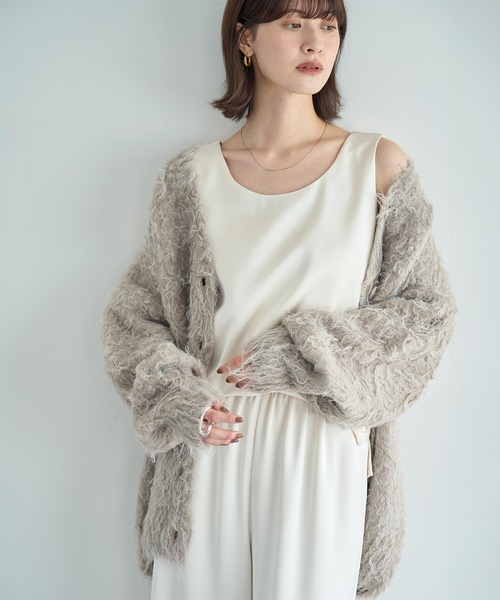 meilmada（メイルマダ）の「モヘアライクVネックカーディガン（カーディガン/ボレロ・レディース・グリーン/ピンク/グレイッシュベージュ・FREE）」の16枚目の写真