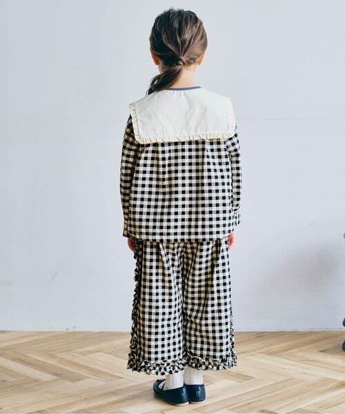 セール】【セットアップ可/ジュニア対応】ギンガムチェックとデニムの