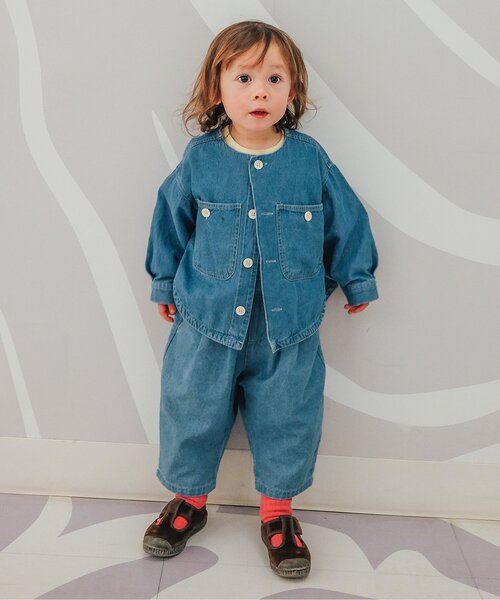 セール】【セットアップ可/ジュニア対応】ギンガムチェックとデニムの