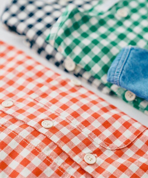 セール】【セットアップ可/ジュニア対応】ギンガムチェックとデニムの