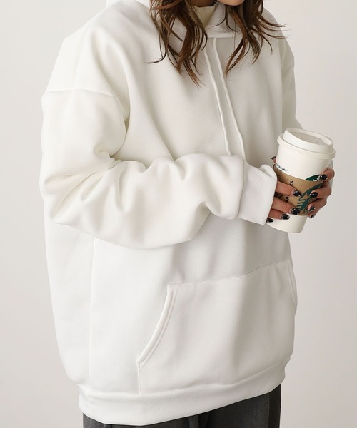 ROOPTOKYO（ループトウキョウ）の「Basic Pullover Hoodie Hoodie Solid Color / ベーシック プルオーバーパーカー フーディー 無地（パーカー・メンズ・ホワイト/チャコール/ブルー/グレー/ブラック・M/L/XL）」の2枚目の写真