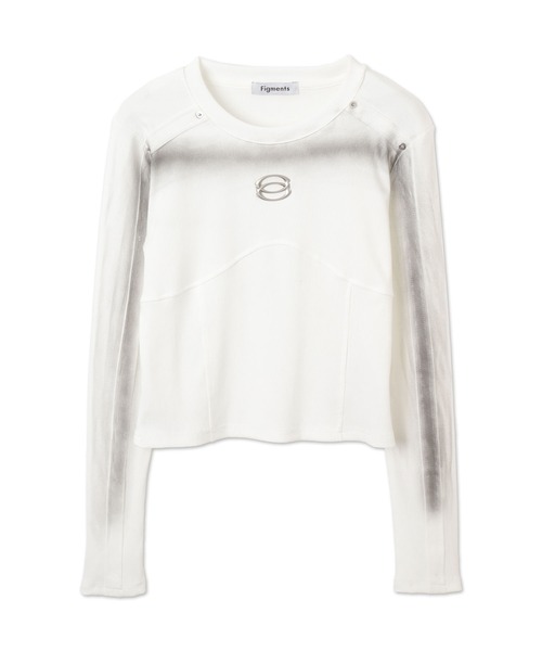 Figments(フィグメンツ)の「フェード加工メタルパッチプルオーバー(Tシャツ/カットソー・レディース・ブラック/ホワイト・FREE)」の9枚目の写真