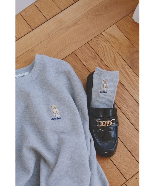 LILY BROWN（リリーブラウン）の「【ZOZO限定アイテム】Lily Bearリブソックス（ソックス/靴下・レディース・グレー/レッド/ホワイト/イエロー/ネイビー・FREE）」の8枚目の写真