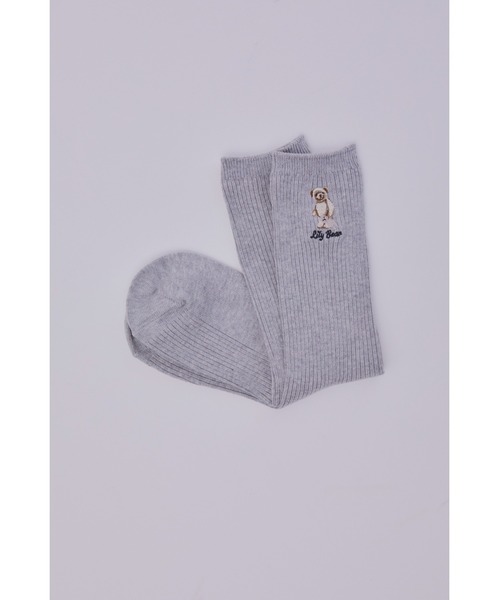 LILY BROWN（リリーブラウン）の「【ZOZO限定アイテム】Lily Bearリブソックス（ソックス/靴下・レディース・グレー/レッド/ホワイト/イエロー/ネイビー・FREE）」の12枚目の写真
