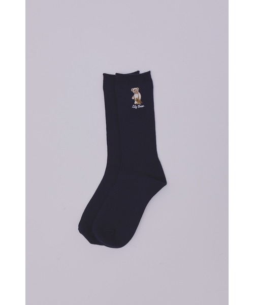 LILY BROWN（リリーブラウン）の「【ZOZO限定アイテム】Lily Bearリブソックス（ソックス/靴下・レディース・グレー/レッド/ホワイト/イエロー/ネイビー・FREE）」の13枚目の写真