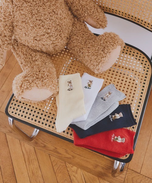 LILY BROWN（リリーブラウン）の「【ZOZO限定アイテム】Lily Bearリブソックス（ソックス/靴下・レディース・グレー/レッド/ホワイト/イエロー/ネイビー・FREE）」の18枚目の写真