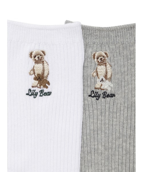 LILY BROWN（リリーブラウン）の「【ZOZO限定アイテム】Lily Bearリブソックス（ソックス/靴下・レディース・グレー/レッド/ホワイト/イエロー/ネイビー・FREE）」の16枚目の写真