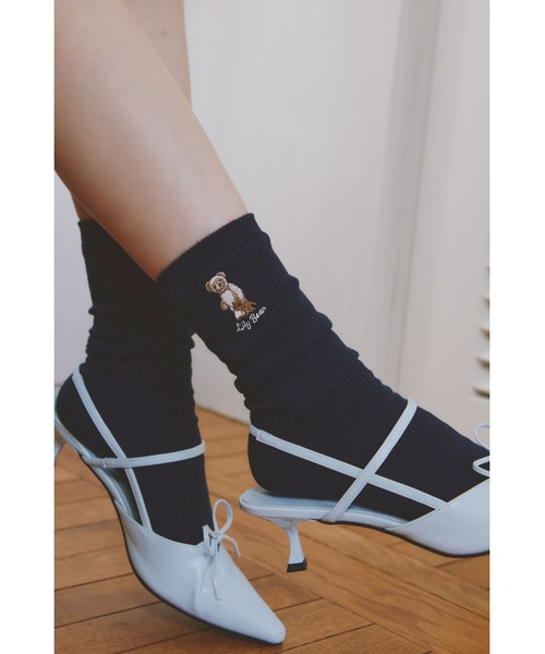 LILY BROWN（リリーブラウン）の「【ZOZO限定アイテム】Lily Bearリブソックス（ソックス/靴下・レディース・グレー/レッド/ホワイト/イエロー/ネイビー・FREE）」の22枚目の写真