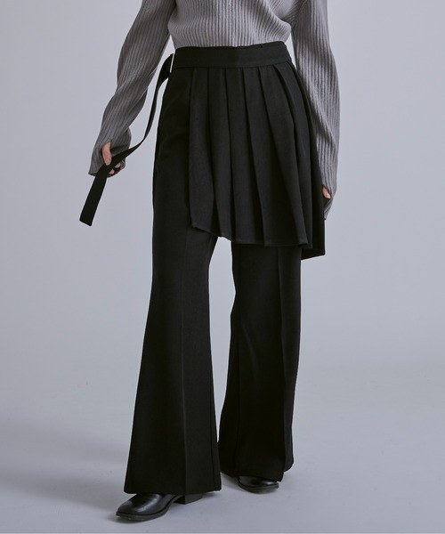 Ellno Loset（エルノロゼット）の「アシメプリーツラップスカート（スカート・メンズ・ブラック・LARGE/MEDIUM）」の6枚目の写真