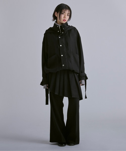 Ellno Loset（エルノロゼット）の「アシメプリーツラップスカート（スカート・メンズ・ブラック・LARGE/MEDIUM）」の12枚目の写真