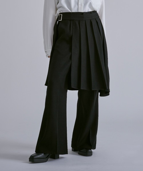 Ellno Loset（エルノロゼット）の「アシメプリーツラップスカート（スカート・メンズ・ブラック・LARGE/MEDIUM）」の19枚目の写真