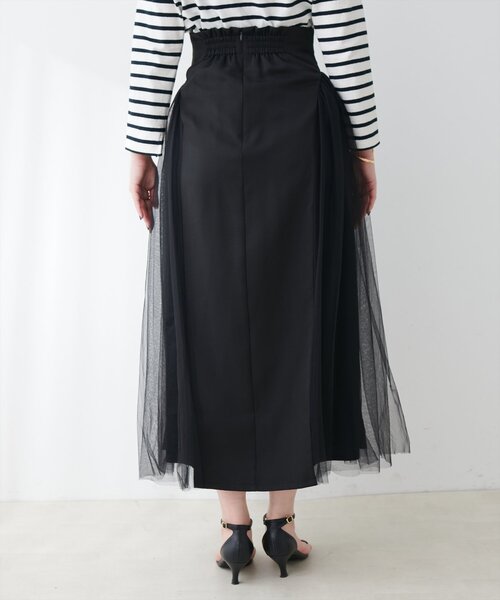 natural couture(ナチュラルクチュール)の「チュールコンビスカート(スカート・レディース・ブラック/グレイッシュベージュ/チャコールグレー・FREE)」の16枚目の写真