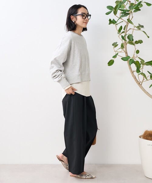 FREAK'S STORE（フリークスストア）の「【セットアイテム】ショートスウェット ワッフルT セット（Tシャツ/カットソー・レディース・ピンク/グレー/チャコール・ﾌﾘ-）」の4枚目の写真