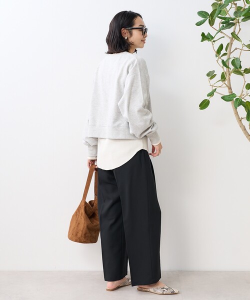 FREAK'S STORE（フリークスストア）の「【セットアイテム】ショートスウェット ワッフルT セット（Tシャツ/カットソー・レディース・ピンク/グレー/チャコール・ﾌﾘ-）」の5枚目の写真