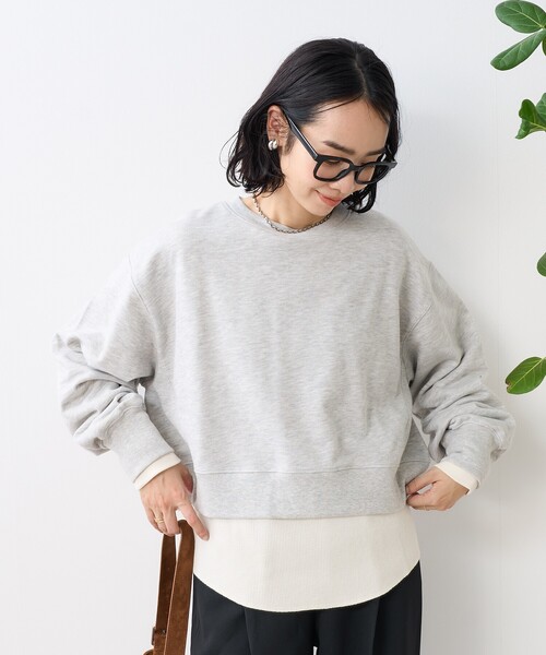 FREAK'S STORE（フリークスストア）の「【セットアイテム】ショートスウェット ワッフルT セット（Tシャツ/カットソー・レディース・ピンク/グレー/チャコール・ﾌﾘ-）」の7枚目の写真