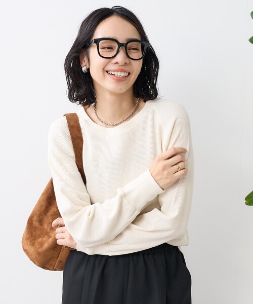 FREAK'S STORE（フリークスストア）の「【セットアイテム】ショートスウェット ワッフルT セット（Tシャツ/カットソー・レディース・ピンク/グレー/チャコール・ﾌﾘ-）」の11枚目の写真