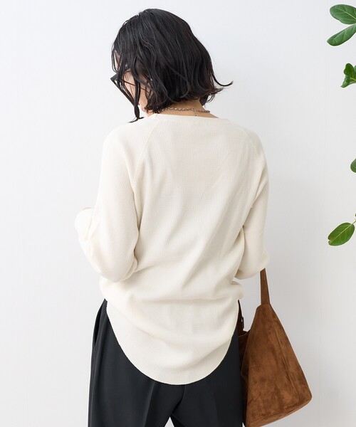 FREAK'S STORE（フリークスストア）の「【セットアイテム】ショートスウェット ワッフルT セット（Tシャツ/カットソー・レディース・ピンク/グレー/チャコール・ﾌﾘ-）」の12枚目の写真