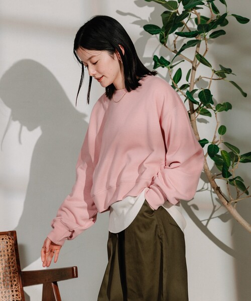 FREAK'S STORE（フリークスストア）の「【セットアイテム】ショートスウェット ワッフルT セット（Tシャツ/カットソー・レディース・ピンク/グレー/チャコール・ﾌﾘ-）」の18枚目の写真