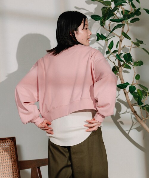 FREAK'S STORE（フリークスストア）の「【セットアイテム】ショートスウェット ワッフルT セット（Tシャツ/カットソー・レディース・ピンク/グレー/チャコール・ﾌﾘ-）」の19枚目の写真