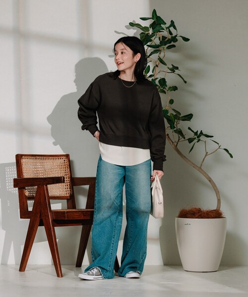 FREAK'S STORE（フリークスストア）の「【セットアイテム】ショートスウェット ワッフルT セット（Tシャツ/カットソー・レディース・ピンク/グレー/チャコール・ﾌﾘ-）」の22枚目の写真