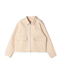 デニムジャケット（ホワイト/白色系・ジップアップ）ファッション通販