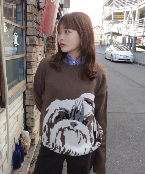 jacquard dog knit（ニット/セーター）｜shesame（シーセム）の