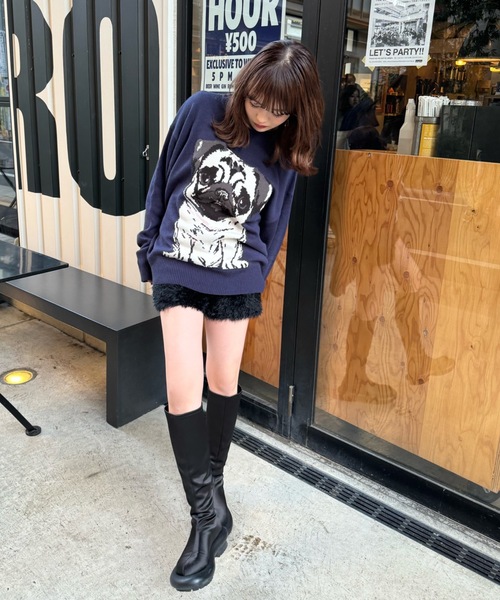 shesame(シーセム)の「jacquard dog knit(ニット/セーター・レディース・アイボリー/ブラウン/ネイビー・LARGE/MEDIUM)」の10枚目の写真