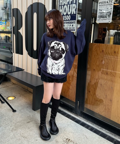 shesame(シーセム)の「jacquard dog knit(ニット/セーター・レディース・アイボリー/ブラウン/ネイビー・LARGE/MEDIUM)」の11枚目の写真