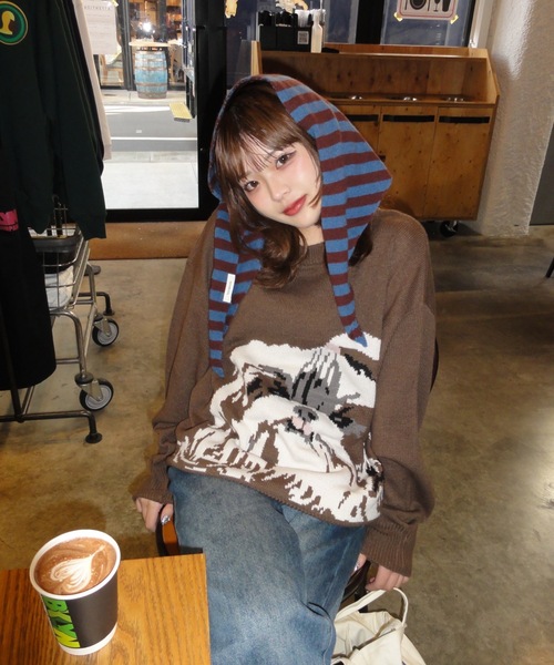 shesame(シーセム)の「jacquard dog knit(ニット/セーター・レディース・アイボリー/ブラウン/ネイビー・LARGE/MEDIUM)」の15枚目の写真